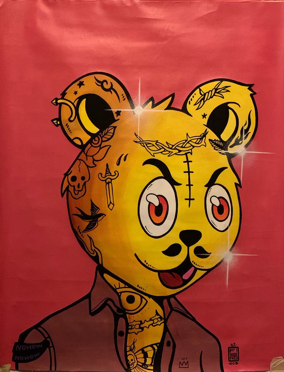 New private commission canvas. Thank you for order that. If anyone is interested you can write and ask. 
@Hofbelievers <a href="/marianodivaio/">Mariano Di Vaio</a> 
We are going to the moon.  What do you think about it. Acrylic, brush and spry paint on canvas.  We are gold.