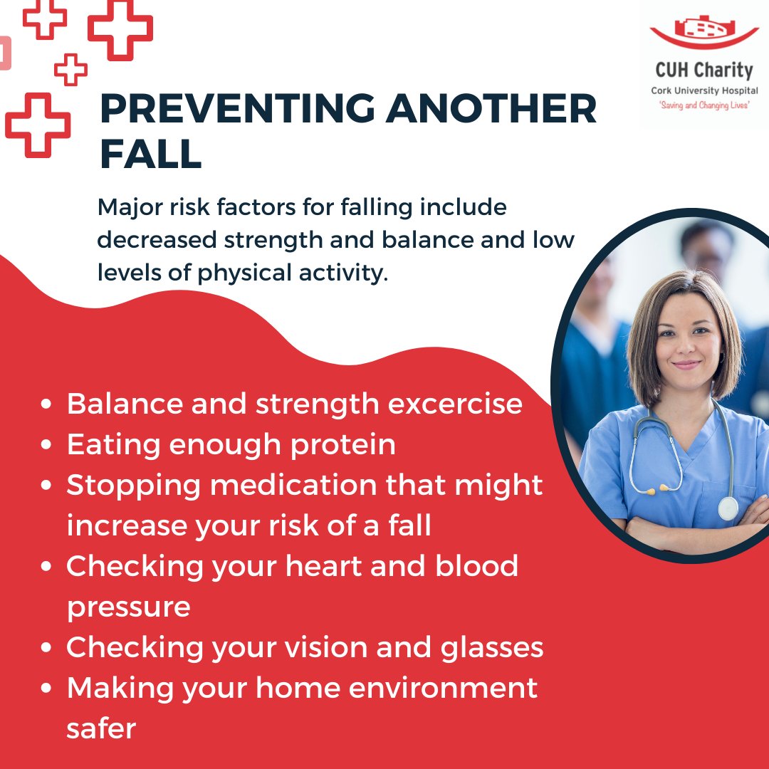 CUHCharity's tweet photo. Every day in Ireland 10 older adults break their hip. The average age is 81 and most (85%) are living at home. Half of older adults who break their hip were walking without an aid or help before falling. @CUH_Cork
#breakahip #osteoporosis #healthybones https://t.co/cFD02I3AZP