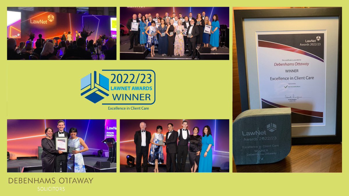 We are so pleased to have won the Excellence in Client Care award at the <a href="/LawNetUK/">LawNet</a> Awards 2022! Everything we do is centred around looking after our clients, a big thank you to the team for all their hard work to achieve this and congratulations to all other winners 👏 👏 👏