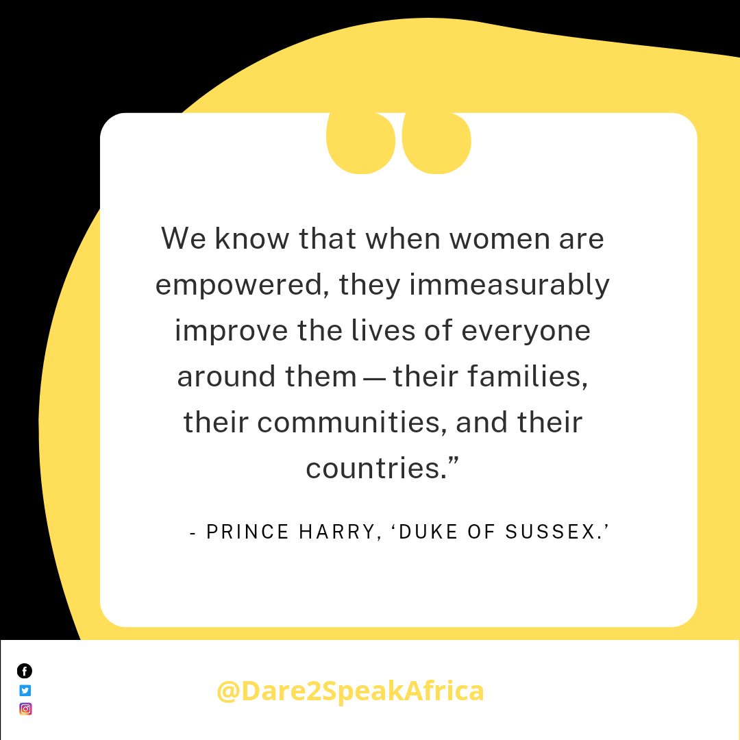 Nevicsorg's tweet image. We know that when women are empowered, they immeasurably improve the lives of everyone around them—their families, their communities, and their countries.”

- Prince Harry, ‘Duke Of Sussex.’

#genderequality #genderequity #MondayMotivation
