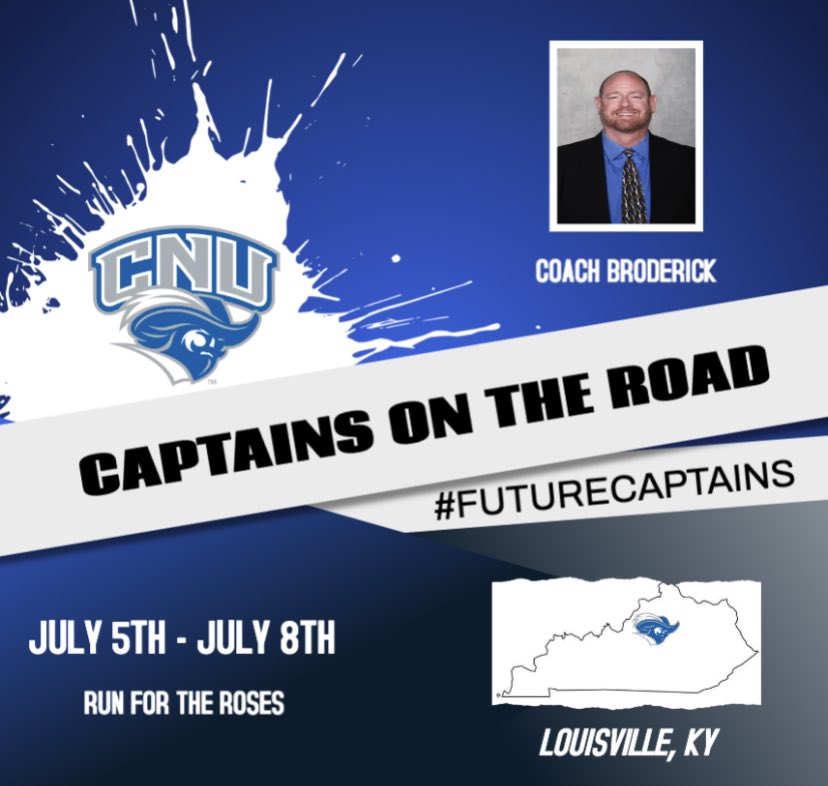 cnuwbb's tweet photo. We are hitting the road hard the next few weeks! Be on the lookout for our coaching staff as we search for #FutureCaptains⚓️ First stop- Louisville,KY! https://t.co/qAzRaqOldY