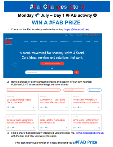 Day 1 of <a href="/ULHT_News/">NHS United Lincs</a> #FabChange22to23 and what better way to start than with the chance of a prize! <a href="/gbtpo/">Dr Theresa Porrett</a> <a href="/RoyLilley/">Roy Lilley 💙</a> <a href="/FabNHSStuff/">AcademyOfFabStuff</a> @DevlinPJ @ang08davies <a href="/KarenDunderdale/">Prof Karen Dunderdale PhD RN</a> <a href="/Sameedha82/">Sameedha</a>