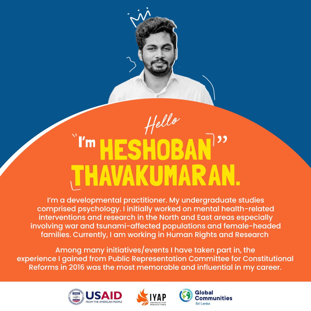 IYAP_org's tweet photo. In SYA’s effort to create a brighter future for Sri Lanka, advisors are immeasurably helpful. Let’s ask one of our advisors about his adventure with SYA.
#SYA #IYAP #youth #leadership #training #future #futureleaders #Youth4Peace #Youth4SCORE #IYAPeace #YouEmpower #Mr_SYA https://t.co/AG7U23XAbA