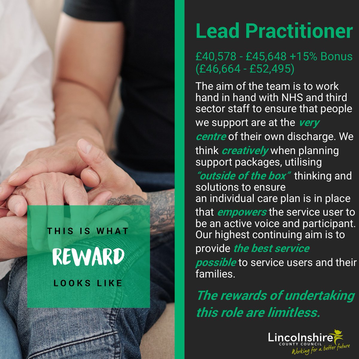 ❗JOB VACANCY❗ Lead Practitioner £40,578 - £45,648 +15% Bonus (£46,664 - £52,495) 📌Boston This position closes Sunday 24th July at midnight. For more information, job descriptions and to apply, click here: tinyurl.com/bddyez8d #careers #applynow #vacancy #jobsinlincolnshire