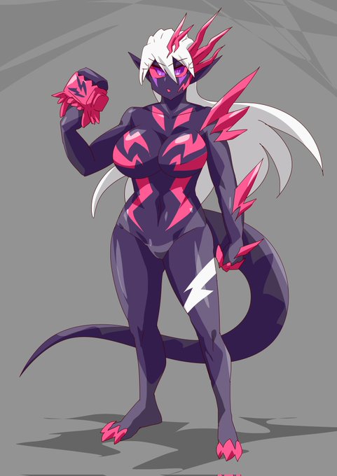 クリムゾンベイルレディー。ベイルレディーが変身。相変わらず全裸。 #キュアライダー #ライダー少女 