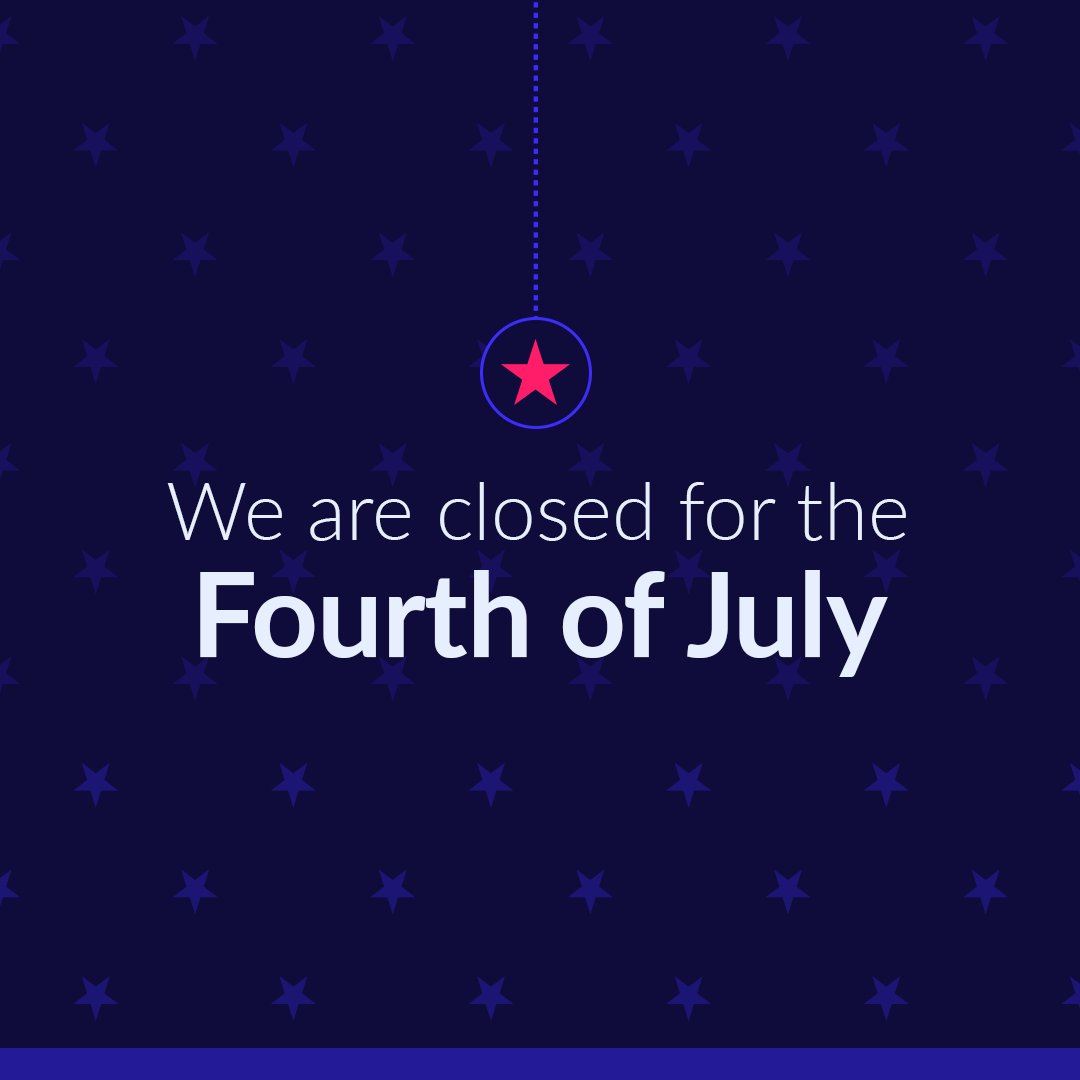 Our office is closed for Independence Day! 
We hope everyone has a safe and enjoyable holiday, and we'll see you back at it tomorrow!