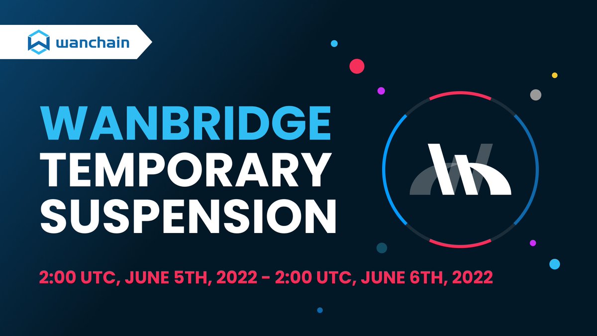 wanchain_org's tweet photo. As #Wanchain's Saturn 🪐 hard fork draws near, please note that all #crosschain services, including those on #WanBridge Web and the Desktop Wallet, will be temporarily unavailable from 2:00 am (UTC) on July 5th.

All services will be restored once the network upgrade is complete. https://t.co/N3UHxvj0aq