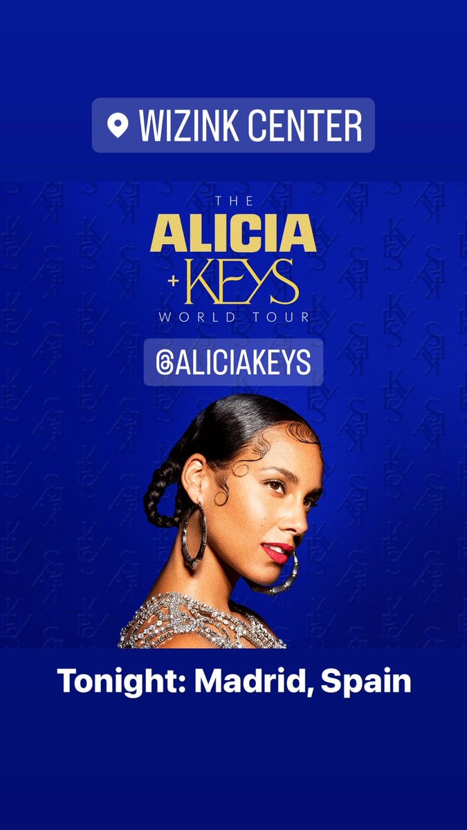 #11 Tonight: Madrid, Spain. <a href="/aliciakeys/">Alicia Keys</a> <a href="/aliciakeysSpain/">Alicia Keys Spain</a> #AKFam #AliciaAndKeysWorldTour