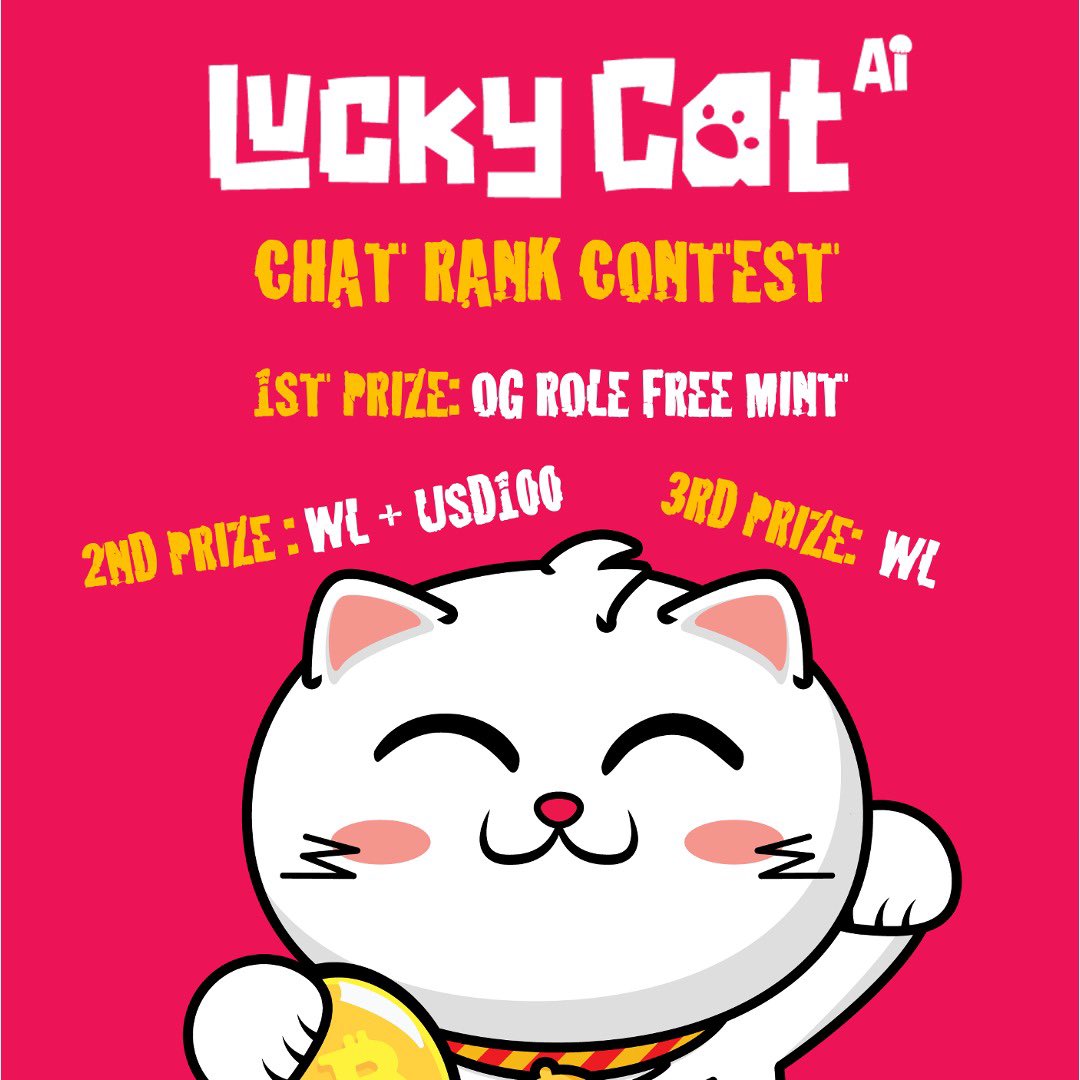 Aren't you guys excited for the another round of contest? Cause another contest is right around the corner! Stay tuned~

Discord: discord.gg/gcmfkkP8X3

#luckycat
#lucky #cat #NFTs 
#murakamiluckycatcoinbank 
#Metagenesisfrens #Metaverse