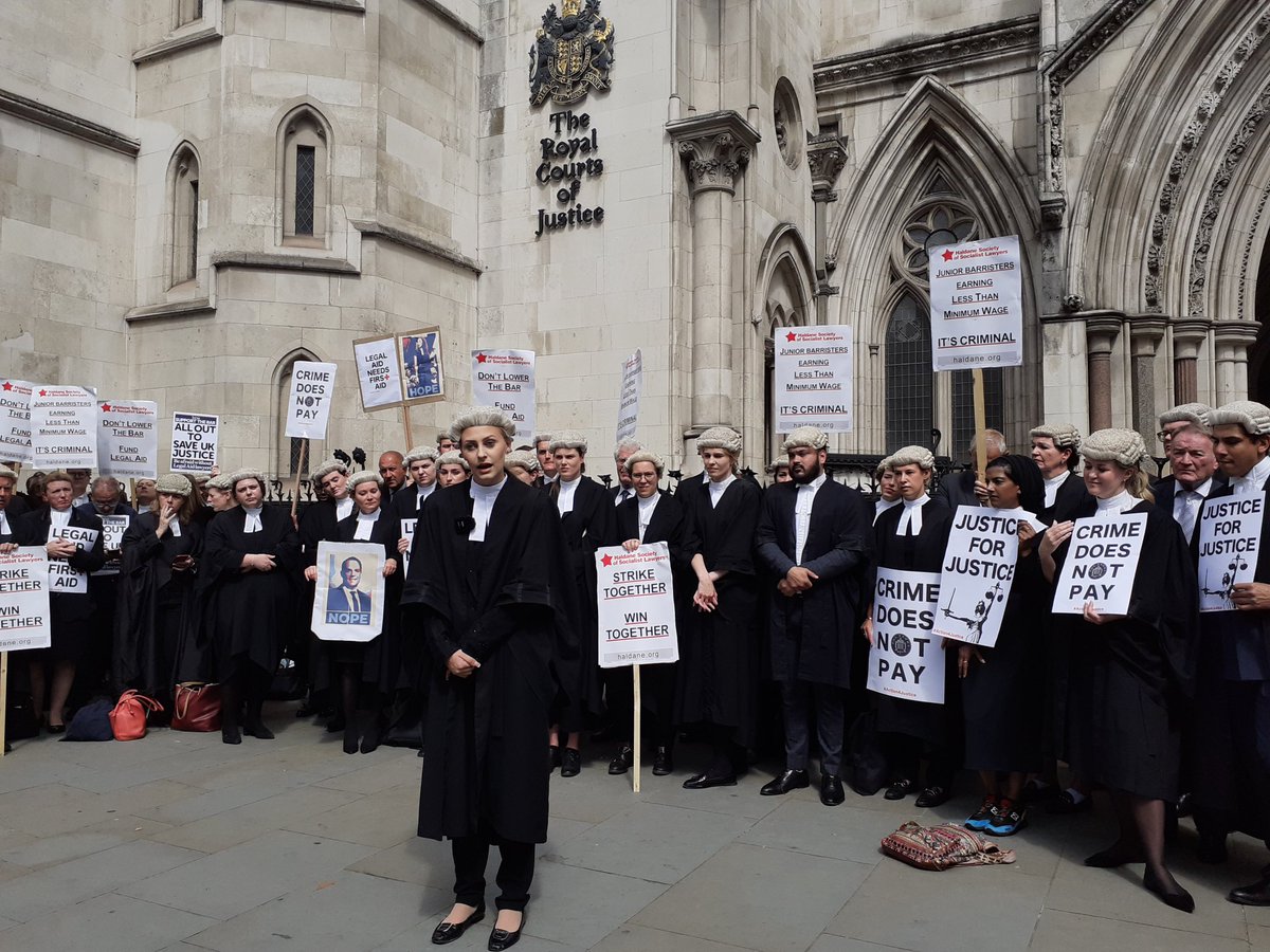 Barrister Chloe was called in 2019 and is in £70k worth of debt. She still lives with her mum in a council property. She was in court last week - 15 hours preparing for the case, 9 hours at court. She was paid £150. 'All we want is to be treated with the respect we deserve.'