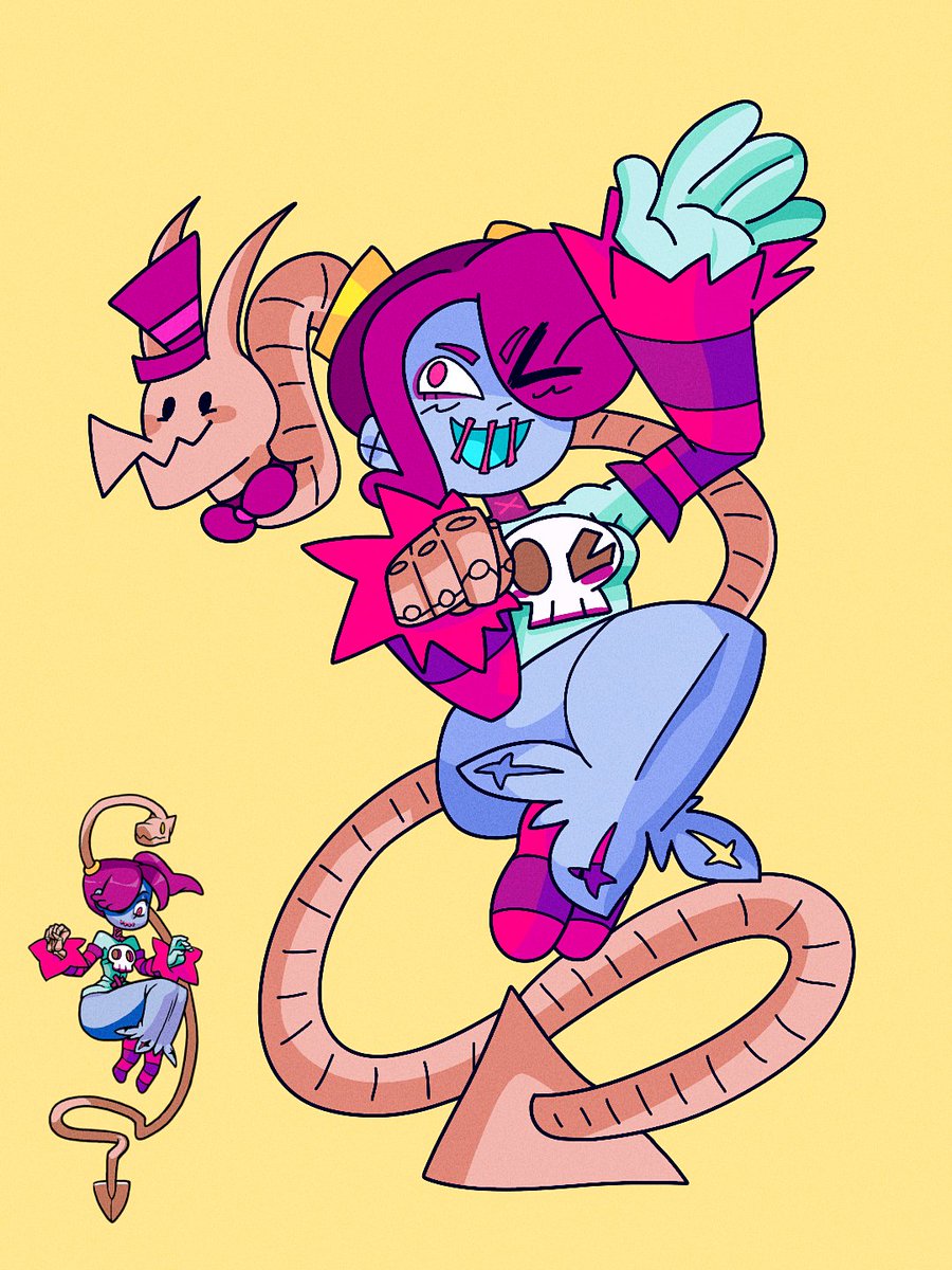 What if i doodled the zommer squigly pallete i made like a month ago #skullgirls #moshimonsters