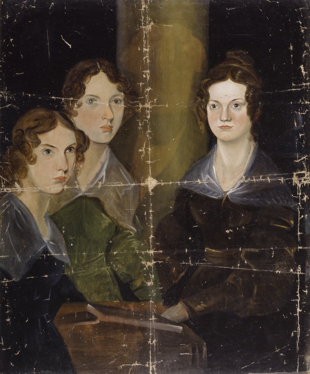 This painting is the only surviving group portrait of the Brontë sisters - Anne, Emily and Charlotte. There's also another Brontë sibling hidden in this portrait, with it believed that Patrick Branwell Brontë painted himself out.