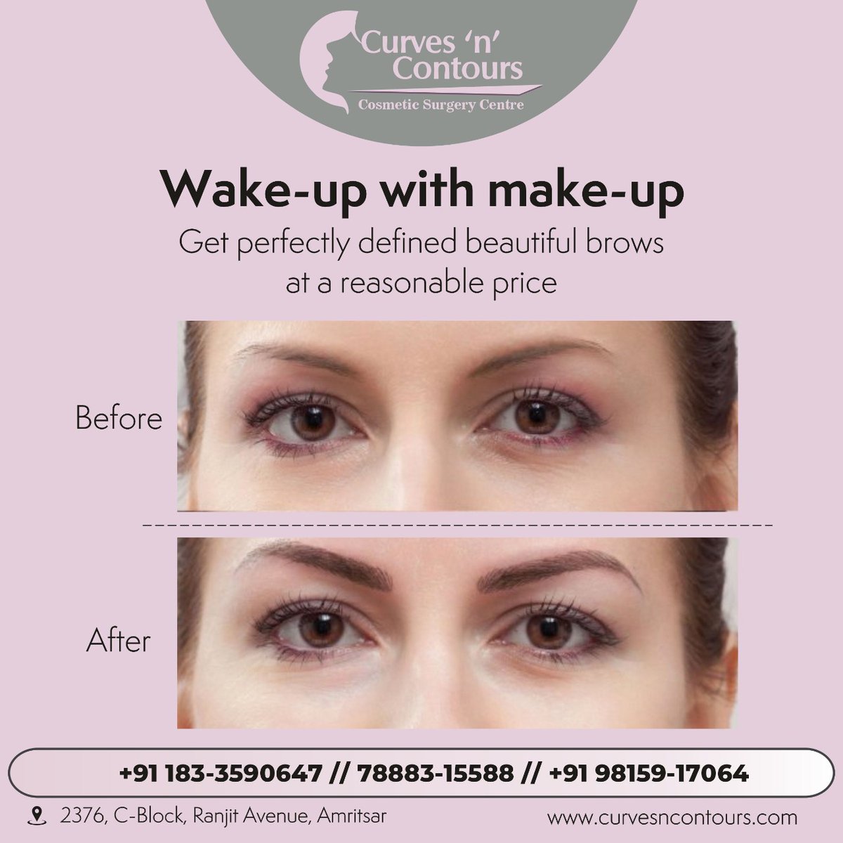 Get perfectly defined beautiful brows at a reasonable price.

For information
Contact Us -0183-3590647, 7888315588, 9815917064
2376, Block-C Ranjit Avenue,AmritsarConsult with our experts.

#besttreatment #booknow #Shading  #eyebrows #microblading #Bodyacne #bodyacnetreatment