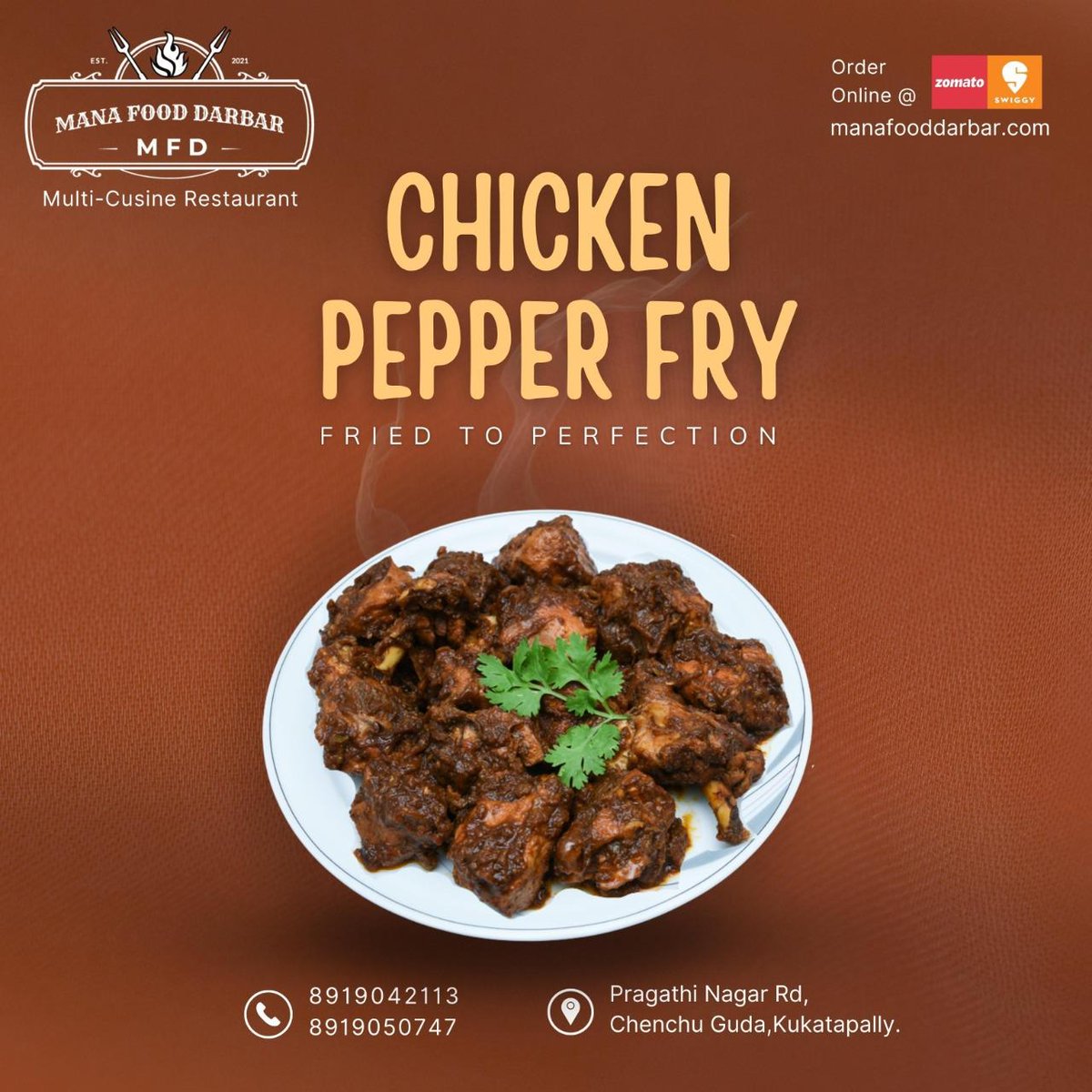 chicken pepper fry 
Order NOW  - 8919050747/ 8919042113
Address - Pragathi Nagar Rd, Chenchu Guda, Kukatpally  

#chickenpepperfry #chickenfry  #checken  #chickenitems😘  #MFD #mfdkukatpally  #manafooddarbar  #nonvegetarian #NonVegFood #nonvegfoodie #foodforfoodies