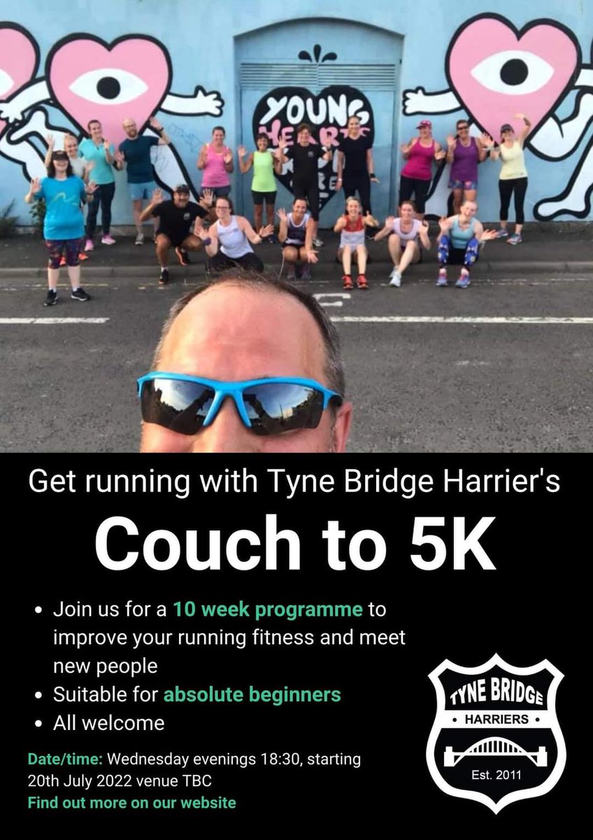 TBH is starting a C25K programme with the first session on the 20th July. 
This is for anyone including people looking to get back to running or first time runners. Absolute beginners are,of course, very welcome.
You can sign up for the programme via the TBH website.