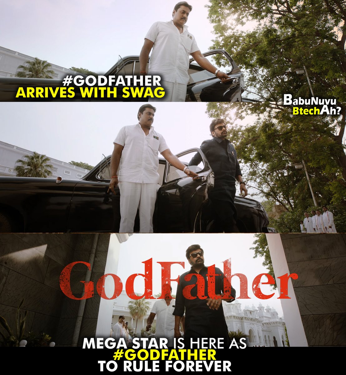 BabuNuvuBtechAh's tweet photo. Here’s #GodFatherFirstLook
#GodFather #MegaStarChiranjeevi #Chiru153 https://t.co/Xi1aE6V34m