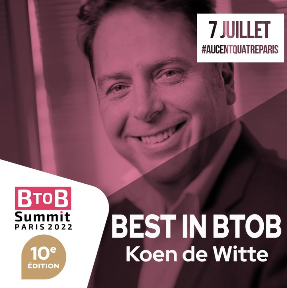 LeadFabric's tweet photo. Pour la conférence d'ouverture de la 10ème édition du #BtoBSummit #aucentquatreparis, nous vous invitons à retrouver Koen De Witte pour en apprendre plus sur le futur du monde du marketing et de la vente B2B! https://t.co/acykT6Hd06