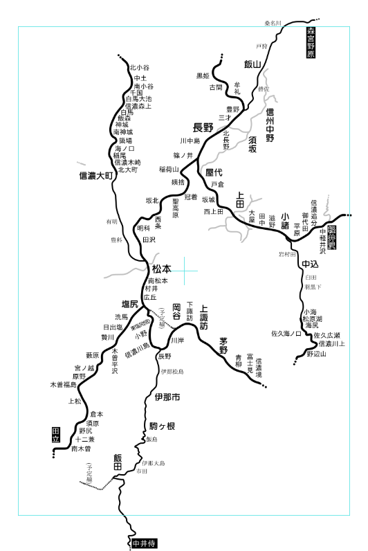 大糸線、国鉄敷設区間も駅多すぎてごちゃごちゃしてんな・・・ 