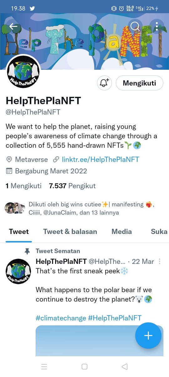 AnangCa17's tweet photo. @taegiveaway @TEPE_AE @Balakurwo @CG_Contest @HelpThePlaNFT Done bismilah bigwin https://t.co/Yn4YgNTWfS