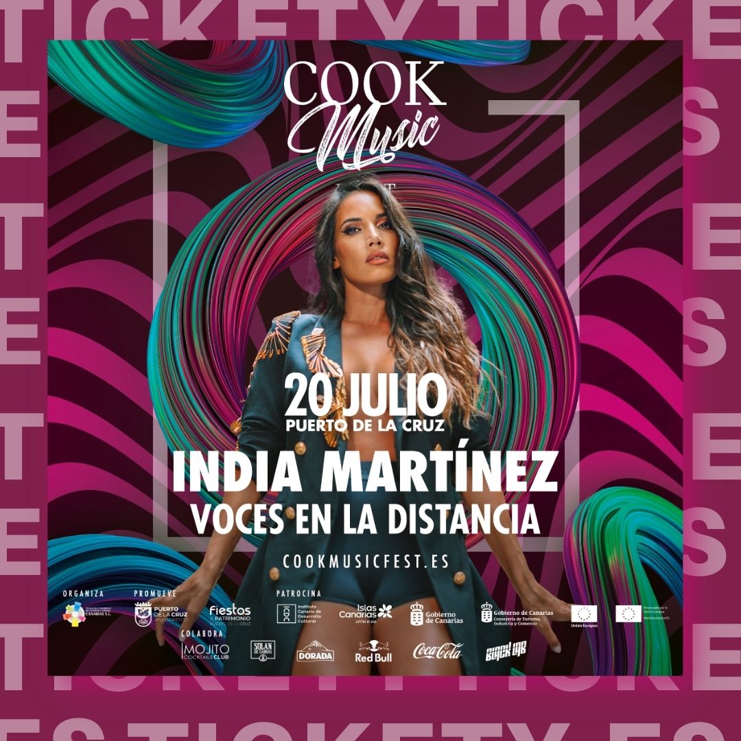 🎶👩🏽‍🎤 ¡INDIA MARTÍNEZ EN EL <a href="/COOKMUSICFEST/">Cook Music Fest</a>! La artista de panorama mundial nos trae su espectacular música marcada por el flamenco y el pop. Además estarán Voces en la distancia.👇🏽

🎟️ bit.ly/3a96Hy4 

⏰ 19:00h
📅 20 de julio
📍 Explanada del Muelle - Puerto de la Cruz