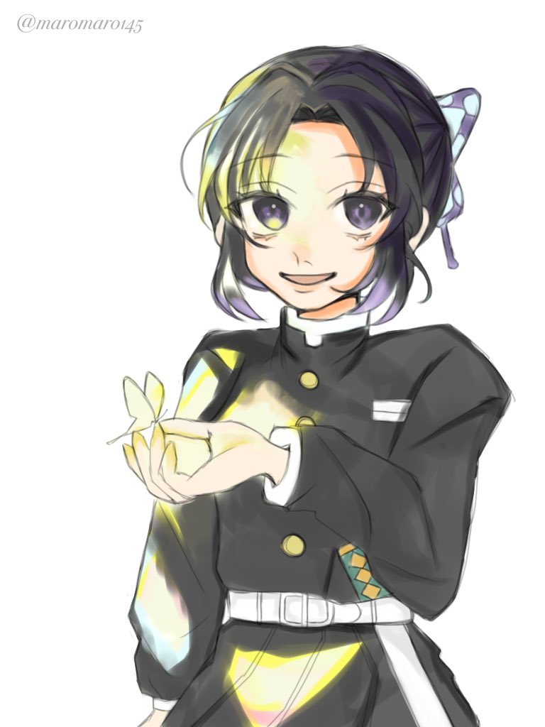 まろんたるとさんがTwitterに投稿した胡蝶しのぶ(鬼滅の刃)のイラスト。