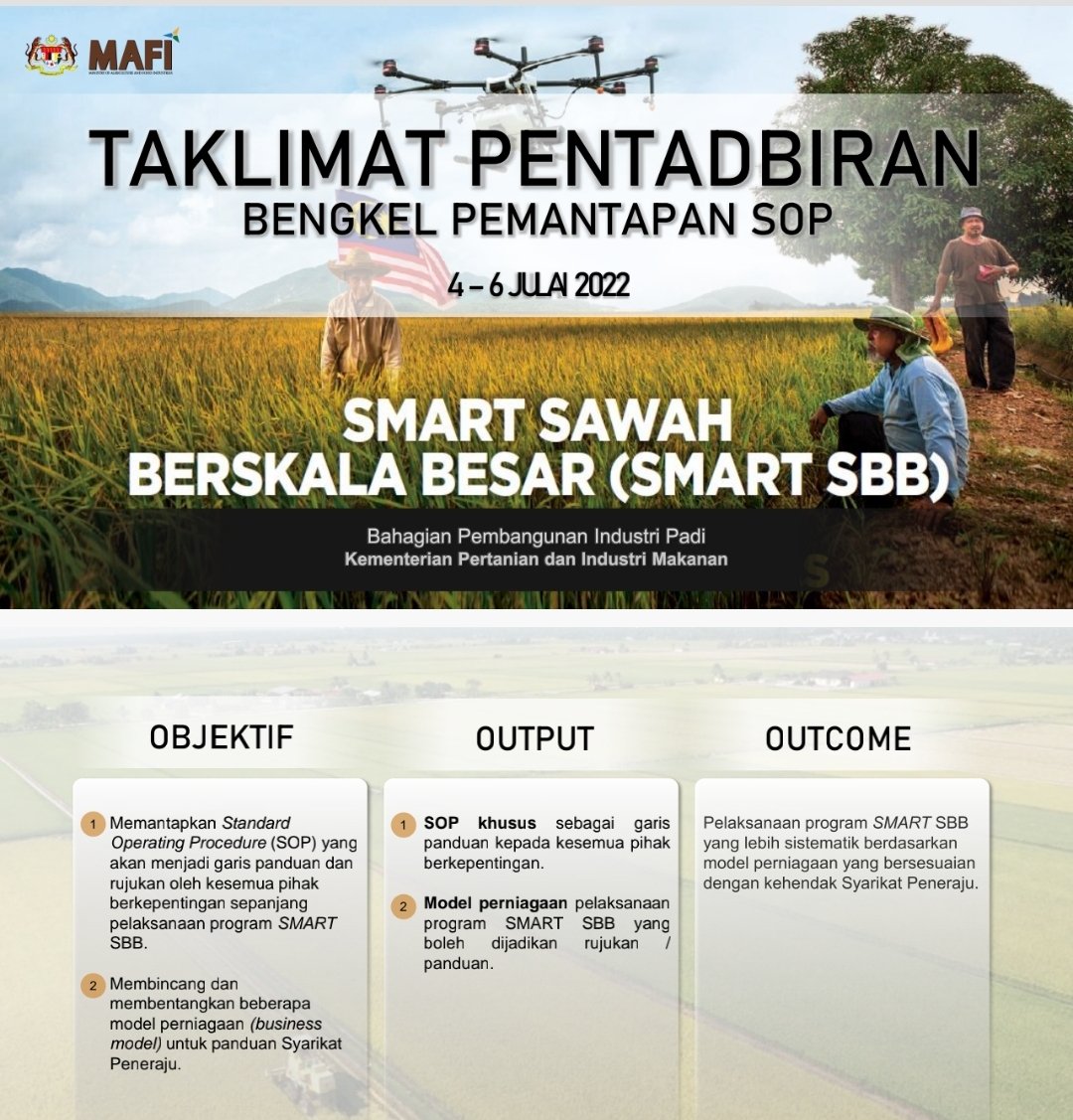 azman1505's tweet photo. 4 Julai 2022, Langkawi-IPB,MAFI,IADA, LPP,DOA,MARDI, MADA,KADA DAN Syarikat peneraju SMART SBB termasuk GLC, KOPERASI,PPK dan syarikat swasta berkumpul untuk mencari solusi terbaik dalam memantapkan perlaksanaan Smart SBB MAFI di seluruh negara demi industri padi dan beras negara https://t.co/2p9gQqXkzZ