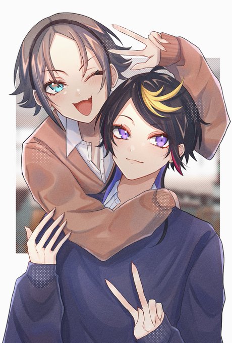 兄弟学パロ✌️🧡💜

#MystArt #YaminoArt 
