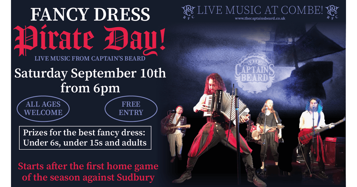 WESTCOMBE_PARK's tweet photo. Save the date! Saturday September 10th from 6pm. Fancy dress Pirate day. Live music
https://t.co/5t1qfxT55n https://t.co/YOscHXA5lU