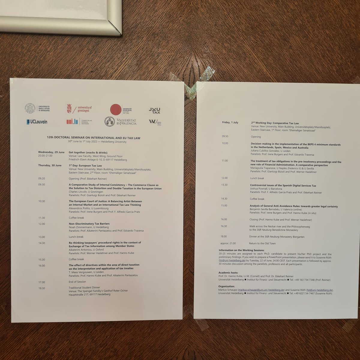 JulianaCubG's tweet photo. #Grateful for the comments and questions received last week at the #12thDoctoralSeminar on International and EU Tax Law in Heidelberg. Output produced as part of the @globtaxgov project, carried at @UniLeidenNews funded by @ERC_Research

#PhDSeminar #NewColleagues #Tax https://t.co/j5GnsC88qw