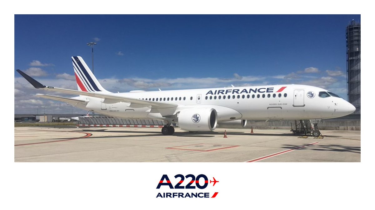 #AirFrance poursuit le renouvellement de sa flotte avec l’arrivée de son 10ème <a href="/Airbus/">Airbus</a> #A220 immatriculé F-HZUJ et baptisé “Auvers sur Oise”. bit.ly/3umlsEC