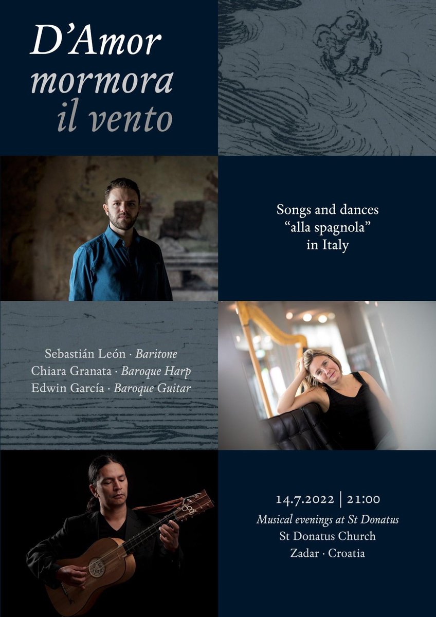labozgalana's tweet photo. Our next concert is going to be in the beautiful city of Zadar in Croatia! 
Next July 14th we are going to perform our program “D‘Amor mormora il vento” in the Musical Evenings at St. Donatus church | https://t.co/TCcfJMaBtN https://t.co/UHm0JLyabZ
