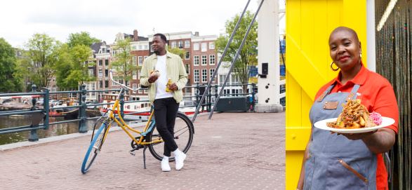 uitinAMS's tweet photo. 🇸🇷 De Suri Route: een culinaire tocht door de stad! Op de (gratis) routekaart vind je 8 heerlijke Surinaamse adresjes en leuke doe-tips van chef Donovan Kaag. Verwacht lekkernijen die je moet ruiken, zien én proeven 😋. Bekijk 'm hier 👉https://t.co/eiPiq2zAKK #uitinams https://t.co/qaMYh88fXF