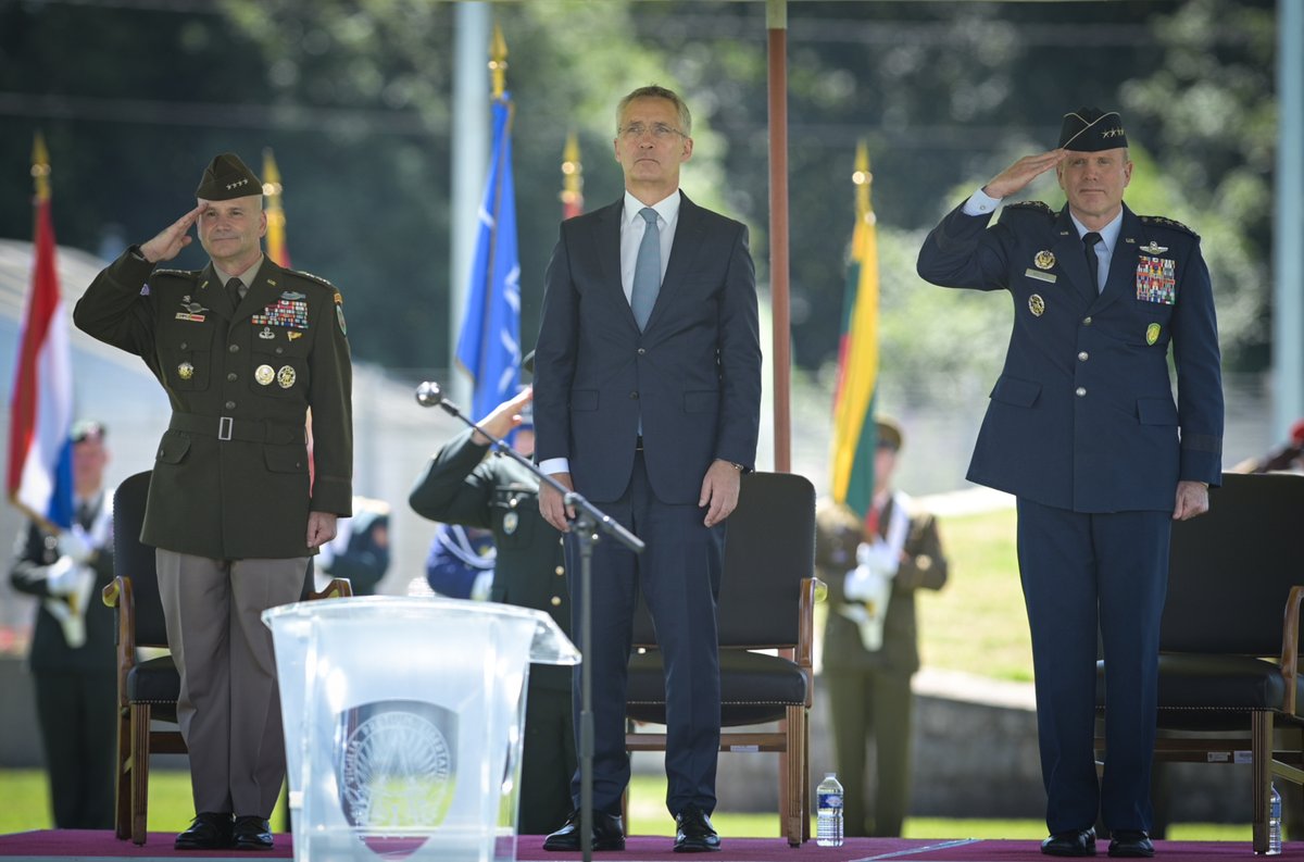 SHAPE_NATO's tweet photo. U.S. Army General Christopher Cavoli assumed command as the 20th Supreme Allied Commander Europe (SACEUR) in a ceremony held at SHAPE on July 4, 2022. General Cavoli took command as General Tod D. Wolters departs having served in this prestigious position since May of 2019. https://t.co/DHENuBxCj0