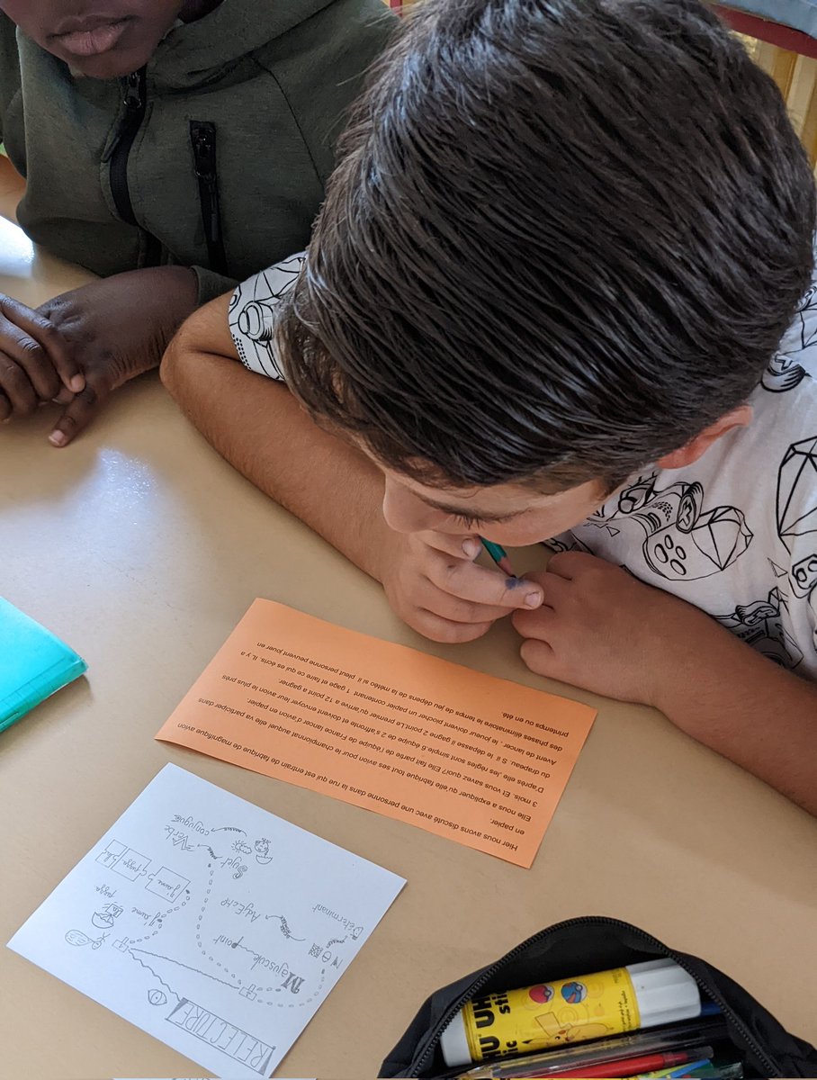 CM1Verne's tweet photo. Relecture des textes de notre future émission de #WebTv avec un coup de pouce #SketchNoting (cc @MChainotBatail 🥰) puis début de tournage de nos premières rubriques avec #TouchCast. 🖊️🎬🎥 Journée #EMI (mais pas que ! 😅) Cc @clemiversailles @LeCLEMI https://t.co/GgRUhgI4KA