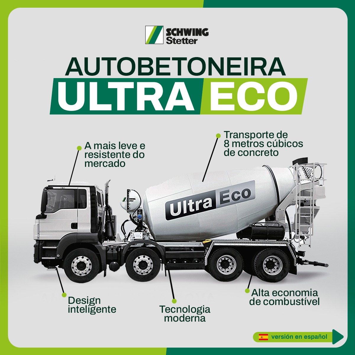 SCHWINGBrasil's tweet photo. A Autobetoneira Ultra Eco é resistente, leve, conta com design inteligente e alta economia de combustível. 
Feita em aço Hardox possui o máximo de carga e longa vida útil!
Fale conosco pelos canais:
📞 0800 777 8500
🌍 https://t.co/xRuVbkjkd0 https://t.co/AeZ7nU8Ns5