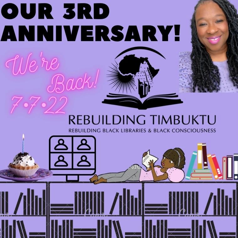 RTimbuktu's tweet image. We are ready for Season 3 of #RebuildingTimbuktu. We hope you join us. 7-7-22. 8-9 PM. Go to RebuildingTimbuktu.com to join our mailing list and get updates on how to join.