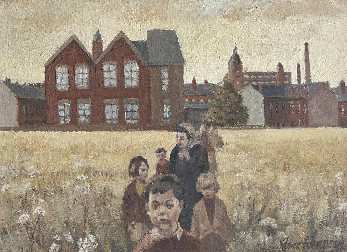 Return from School by the late Roger Hampson.

#RogerHampson #NorthernArt #PitPainters #Timesgoneby #North #NorthernArtist #northernlife #Collectable #ArtCollector #bolton  #CheshireArtGallery