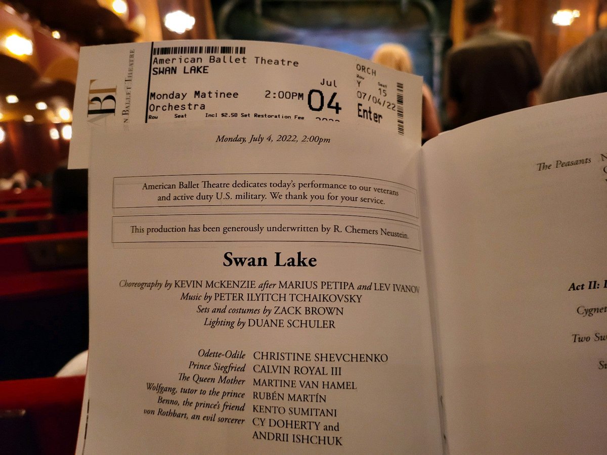 speedygo's tweet photo. #SwanLake 07-04-2022 #ChristineShevchenko #CalvinRoyal choreography by #KevinMcKenzie @abtofficial #ballet #ABTMet22 @lincolncenter (@ Metropolitan Opera - @metopera for Swan Lake in New York, NY) https://t.co/B4DafeTThF https://t.co/nl26W0pJql
