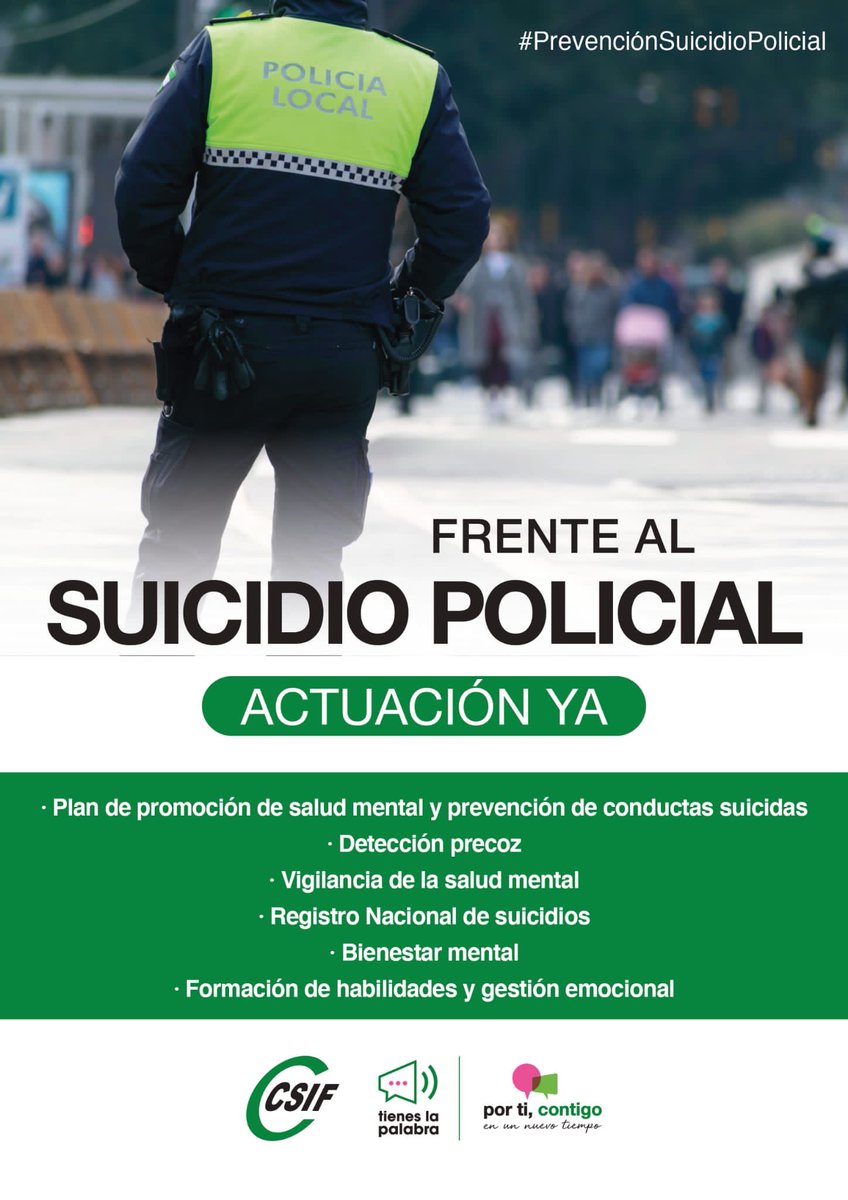 ✅ Juntos podemos superar cualquier cosa

✅ No podemos perder ni un compañero más

✅ A veces necesitamos ayuda

Es momento de actuar, es momento de #PrevenciónSuicidioPolicial