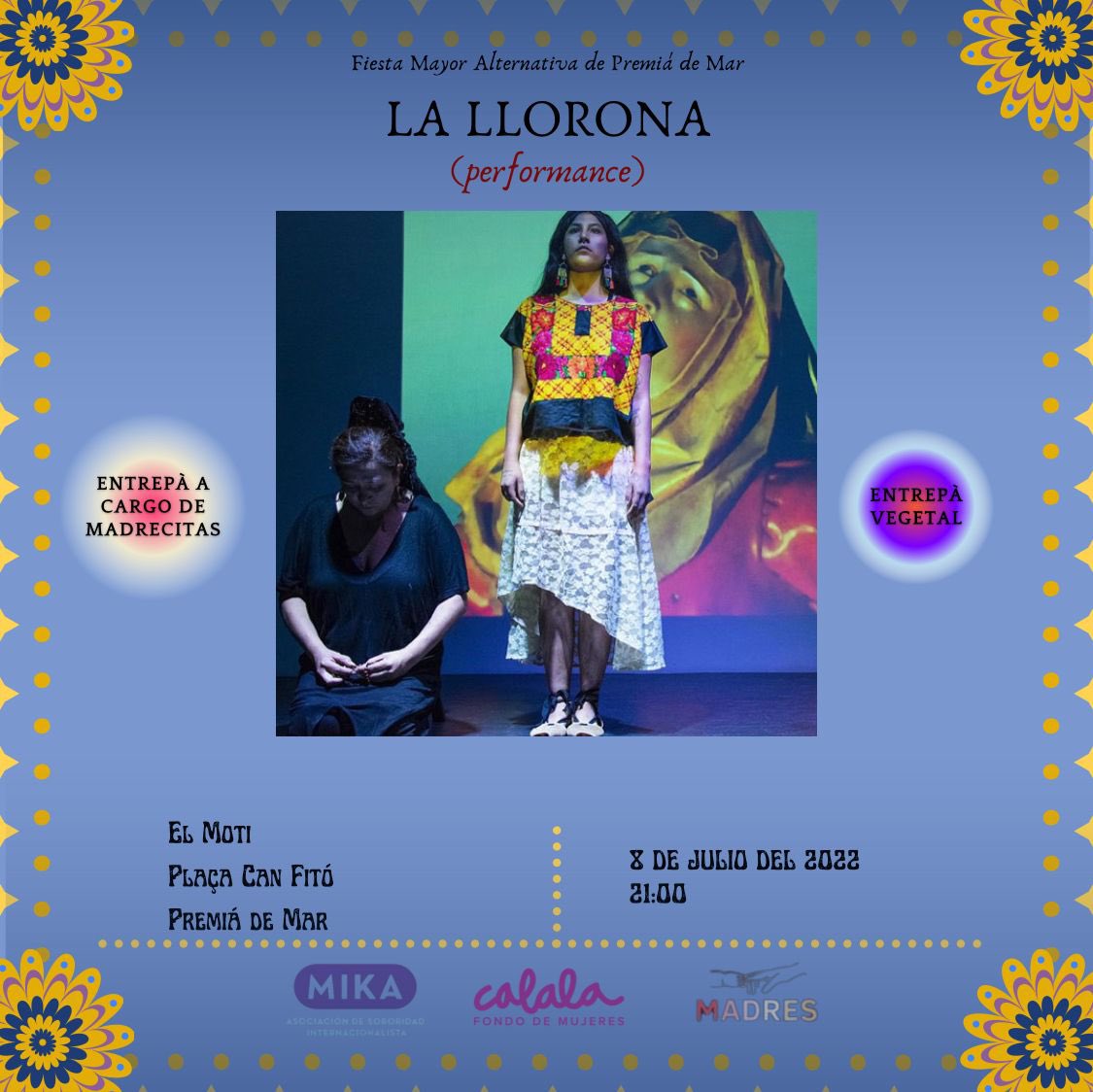 Desde Madrecitas nos encargaremos de la cenita rica de verano!
🗓 8 de Julio, 2022
🏠El Moti <a href="/elmoti_pdm/">El Motí</a> 
Casa san Fitó, Premiá de Mar, Cataluña.
⏰21.00 hrs