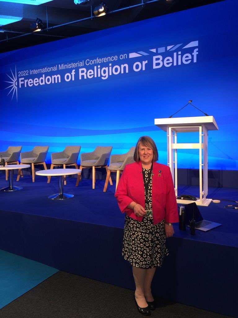 UK_FoRBEnvoy's tweet photo. Exciting to be in the final preparations for this week’s International Ministerial Conference on Freedom of Religion or Belief at the QEII Centre in London!. Safe travels to all travelling from dozens of countries across the world! #FoRBforAll https://t.co/zNhziU75yQ