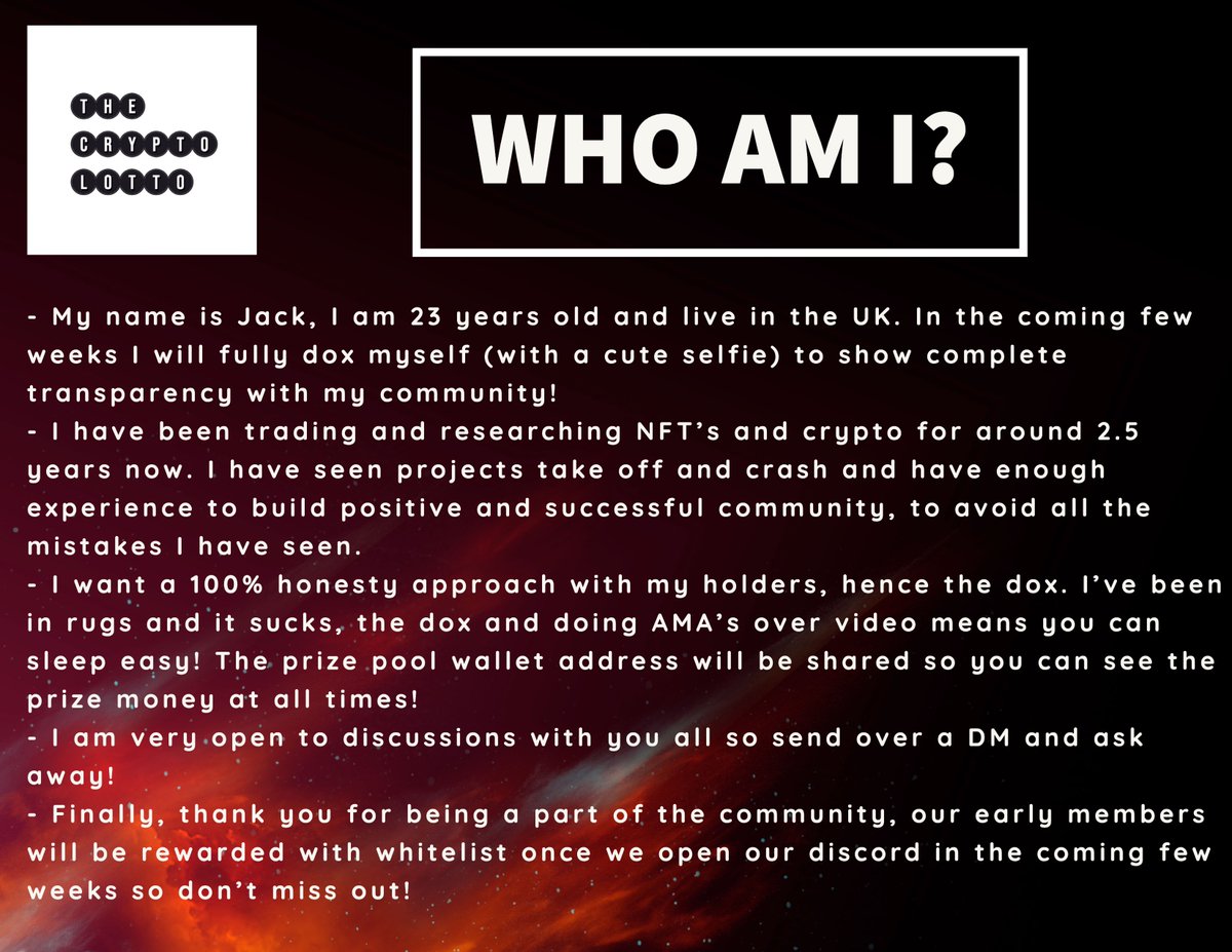 TheCryptoLotto_'s tweet photo. 🔥TheCryptoLotto🔥
Your NFT is your entry to our 10ETH weekly giveaway.
It's not too good to be true either 🚀
Read the information below and I'll change your mind 👇

#NFT #NFTGiveaway #NFTCommmunity #cryptocurrency #OpenSeaNFT #Ethereum https://t.co/aVbWbbJXbZ