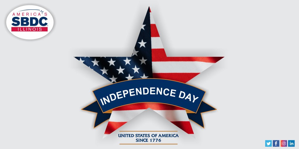 IllinoisSBDC's tweet photo. Wishing you and your loved ones a safe and happy Independence Day! The #IllinoisSBDC advises #smallbusinessowners, at no cost, to help them succeed. Follow us on social media. https://t.co/nqqi84XVGU
#SafeCelebration #IndependenceDay #BusinessAdvising #TrustedResource https://t.co/tqBMJcVfJr