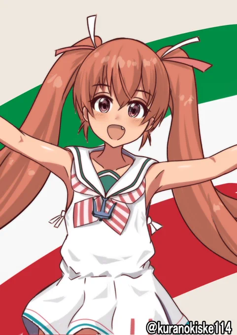 Ciao!なリベッチオ。#艦これ版深夜の真剣お絵描き60分一本勝負#艦これ版真剣お絵描き60分一本勝負_20220704 
