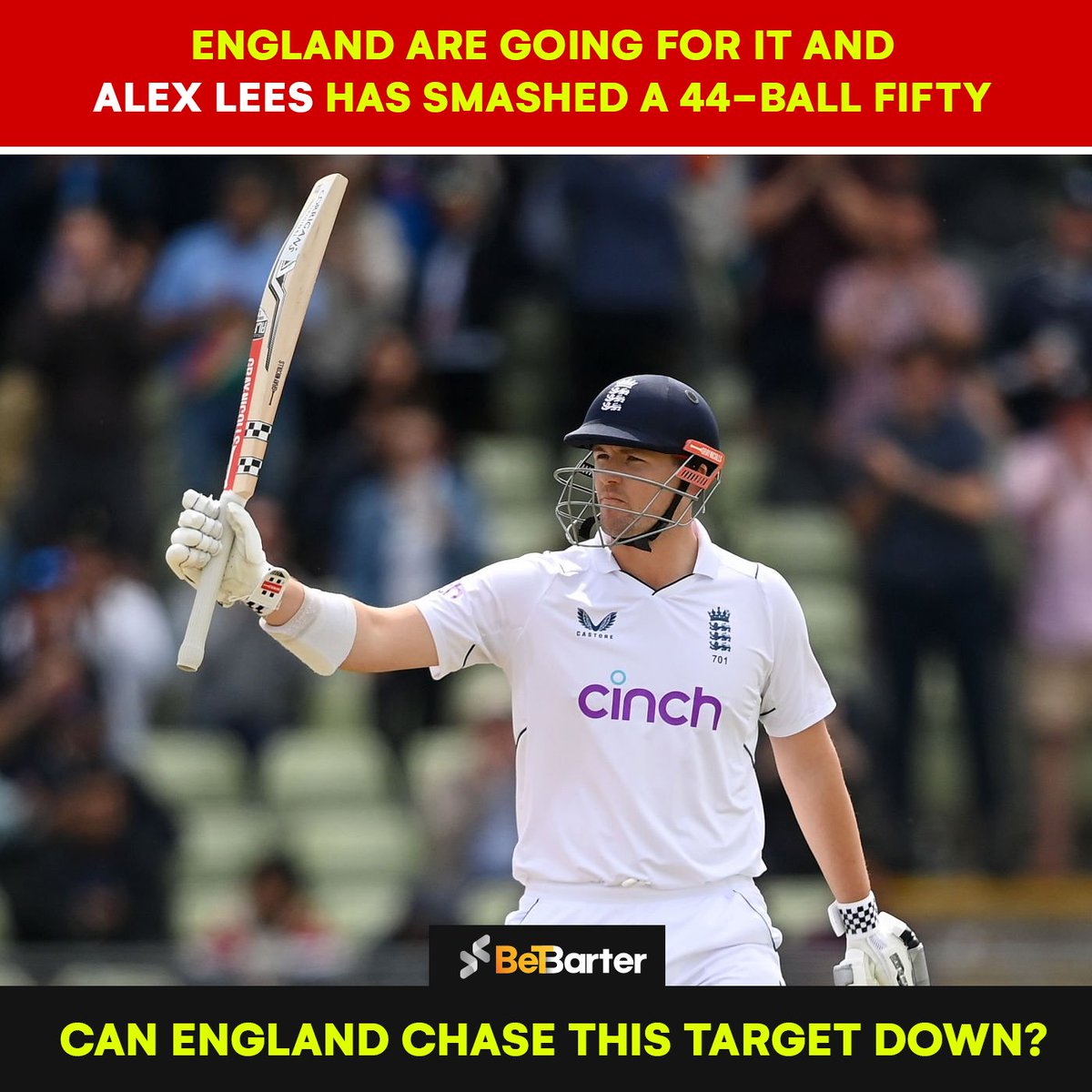 England are all guns blazing and want to chase down the target.

#Cricket #BetBarter #JaspritBumrah #ENGvsIND #IndianCricket #BenStokes #RishabhPant #JonnyBairstow #AlexLees #JackCrawley #WTC23