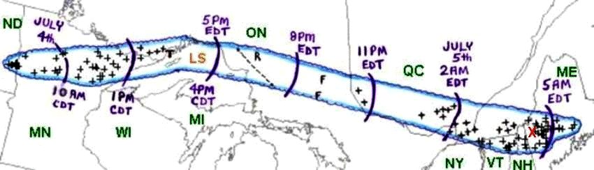 July 4-5, 1999:

The Boundary Waters/Canadian Derecho traveled over 1300 miles from North Dakota to Maine over the span of 22 hours. Massive forest blowdowns occurred in Minnesota and Southern Canada, flattening thousands of trees. Four people were killed by the MCS.

#wxhistory https://t.co/AsbBKV5il9