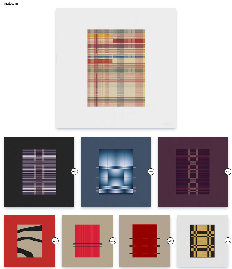 shabcat's tweet photo. Finally got around to making a @0xDecaArt gallery for part of my collection.

GenArt, design and geometric goodness has been bundled (quite neatly iidssm) into my first gallery. 

It feels complete with my latest 1/1 by @MateuWalker right at the top. 

https://t.co/Iybmew42rY https://t.co/XWNaDo2oZB