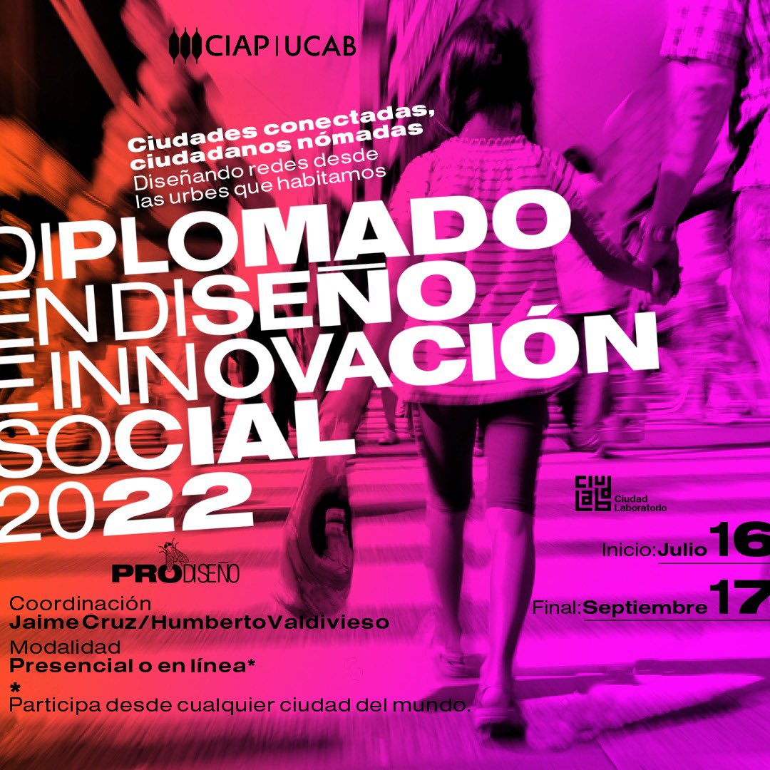 El diplomado en Diseño e Innovación Social dura 10 semanas, con 4 módulos teóricos, 3 charlas de experiencias significativas y 1 taller transversal donde trabajamos en equipo para producir ideas y prototipos, con metodologías muy dinámicas.

Detalles 👇🏽
linktr.ee/ciudlab