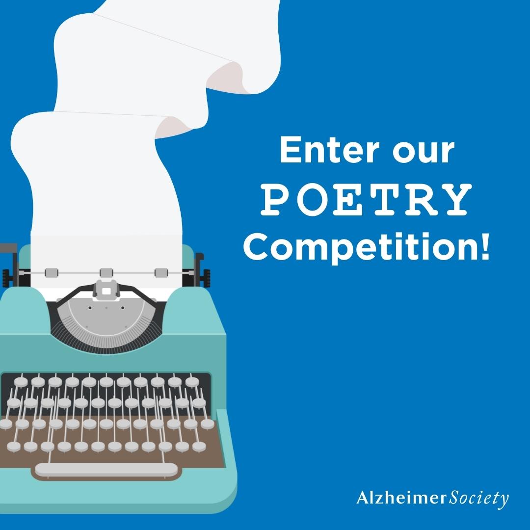 You're invited to our first-ever Alzheimer Society Poetry contest! ✍️

We want to receive your poems about your experience with Alzheimer's disease and other dementias or being a care partner.

To learn how to enter and submit your poem, visit on.alz.to/PoetryContest_….