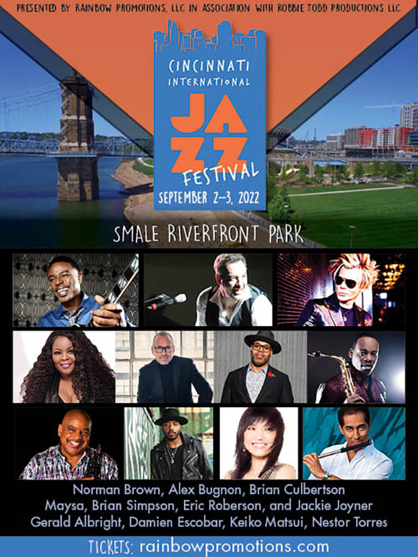 Jazz_Chill's tweet photo. #CincinnatiInternationJazzFest #NormanBrown #Maysa #BrianCulbertson #AlexBugnon #GeraldAlbright #KeikoMatsui #BrianSimpson #NestorTorres #JackiemJoyner https://t.co/BJjjQKikvB